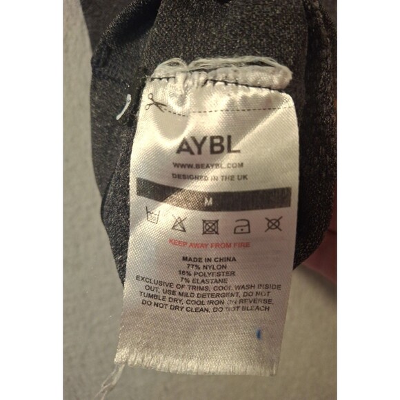AYBL #BEAYBL (Women's Medium) High Waist Gray Solid Textured Leggings CrossFit - Picture 3 of 6